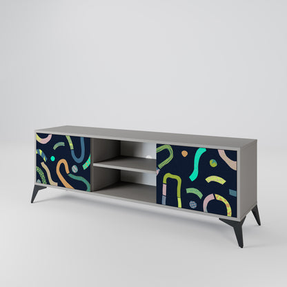 CONTRAST DANCE 2-Door TV Stand in Grey Finish
