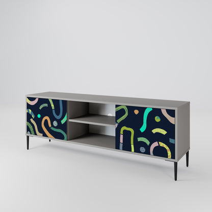 CONTRAST DANCE 2-Door TV Stand in Grey Finish