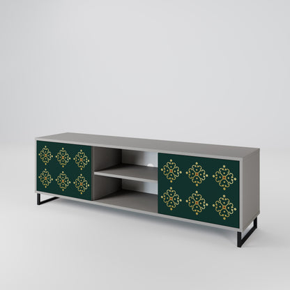 ROYAL MEDALLION 2-Door TV Stand in Grey Finish