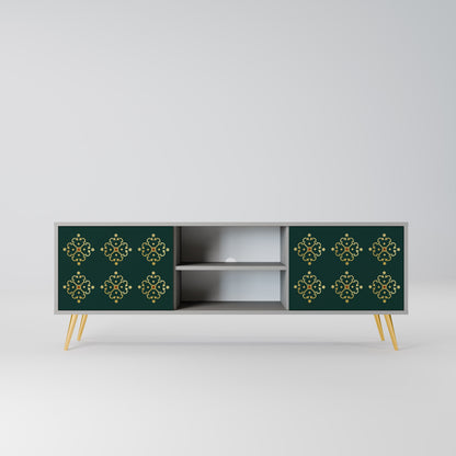 ROYAL MEDALLION 2-Door TV Stand in Grey Finish