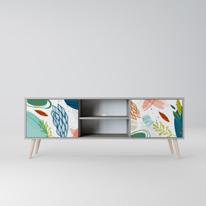 BOTANICAL HURRICANE 2-Door TV Stand in Grey Finish
