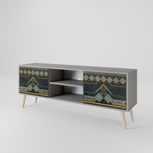 ROYAL ORDINARINESS 2-Door TV Stand in Grey Finish