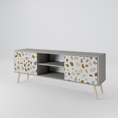PIECES OF TOMORROW 2-Door TV Stand in Grey Finish