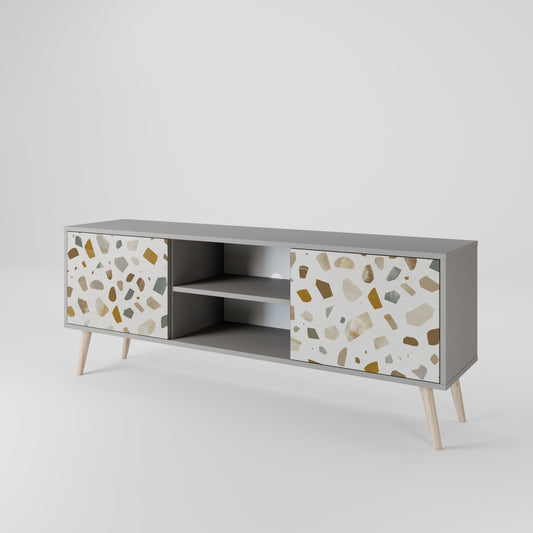 PIECES OF TOMORROW 2-Door TV Stand in Grey Finish