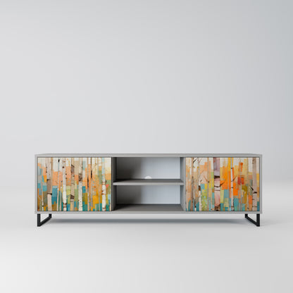 BIRCH KALEIDOSCOPE 2-Door TV Stand in Grey Finish
