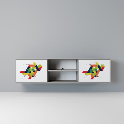 FUTURE SIGN 2-Door TV Stand in Grey Finish