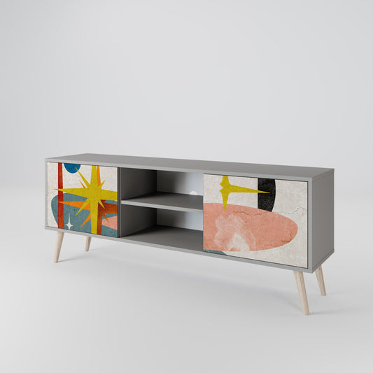 INTERSTELLAR VIBES 2-Door TV Stand in Grey Finish