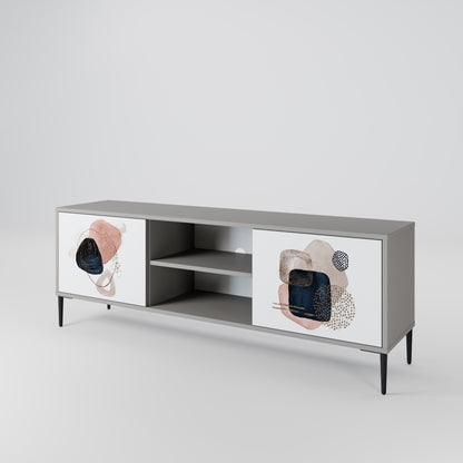 COLORFUL SHAPES 2-Door TV Stand in Grey Finish