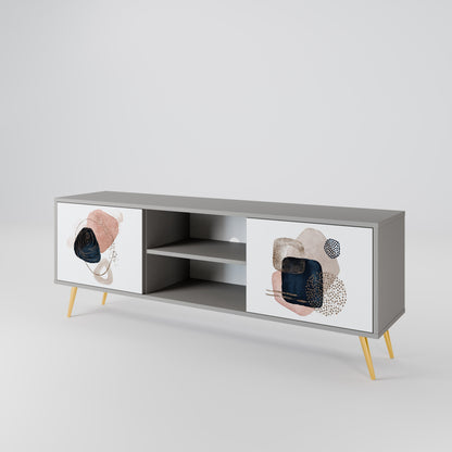 COLORFUL SHAPES 2-Door TV Stand in Grey Finish