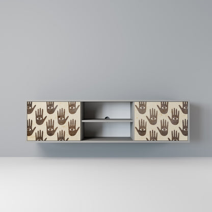 SEE MORE 2-Door TV Stand in Grey Finish
