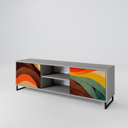 COLORFUL STRANDS 2-Door TV Stand in Grey Finish