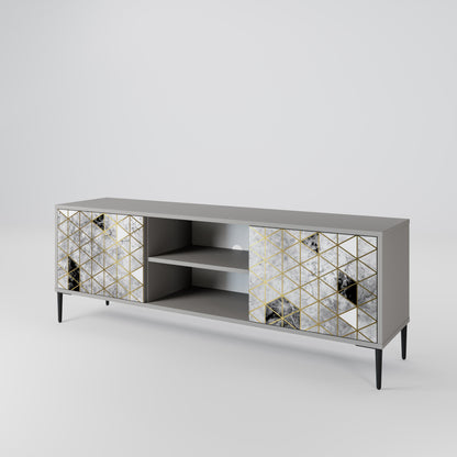 ASHEN ARIA 2-Door TV Stand in Grey Finish