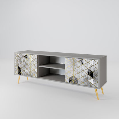 ASHEN ARIA 2-Door TV Stand in Grey Finish