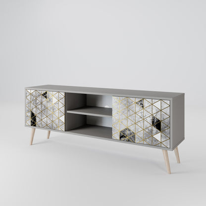 ASHEN ARIA 2-Door TV Stand in Grey Finish