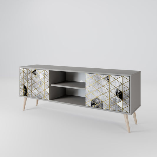 ASHEN ARIA 2-Door TV Stand in Grey Finish