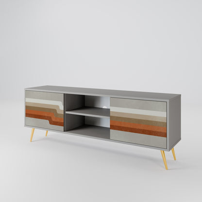 PECULIAR TRAIL 2-Door TV Stand in Grey Finish