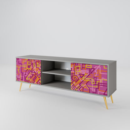 LOVELY MEMORIES 2-Door TV Stand in Grey Finish