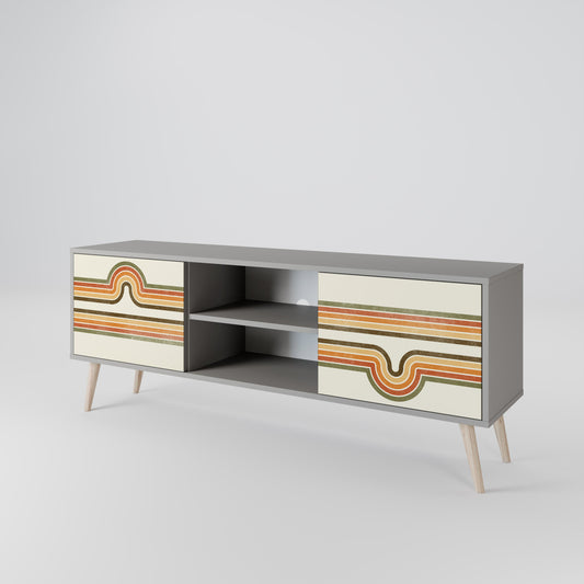 EXCEPTIONAL STREAM 2-Door TV Stand in Grey Finish