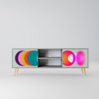 SYMPHONY OF COLORS 2-Door TV Stand in Grey Finish
