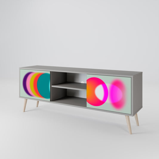 SYMPHONY OF COLORS 2-Door TV Stand in Grey Finish