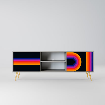 BLINDED BY THE LIGHTS 2-Door TV Stand in Grey Finish
