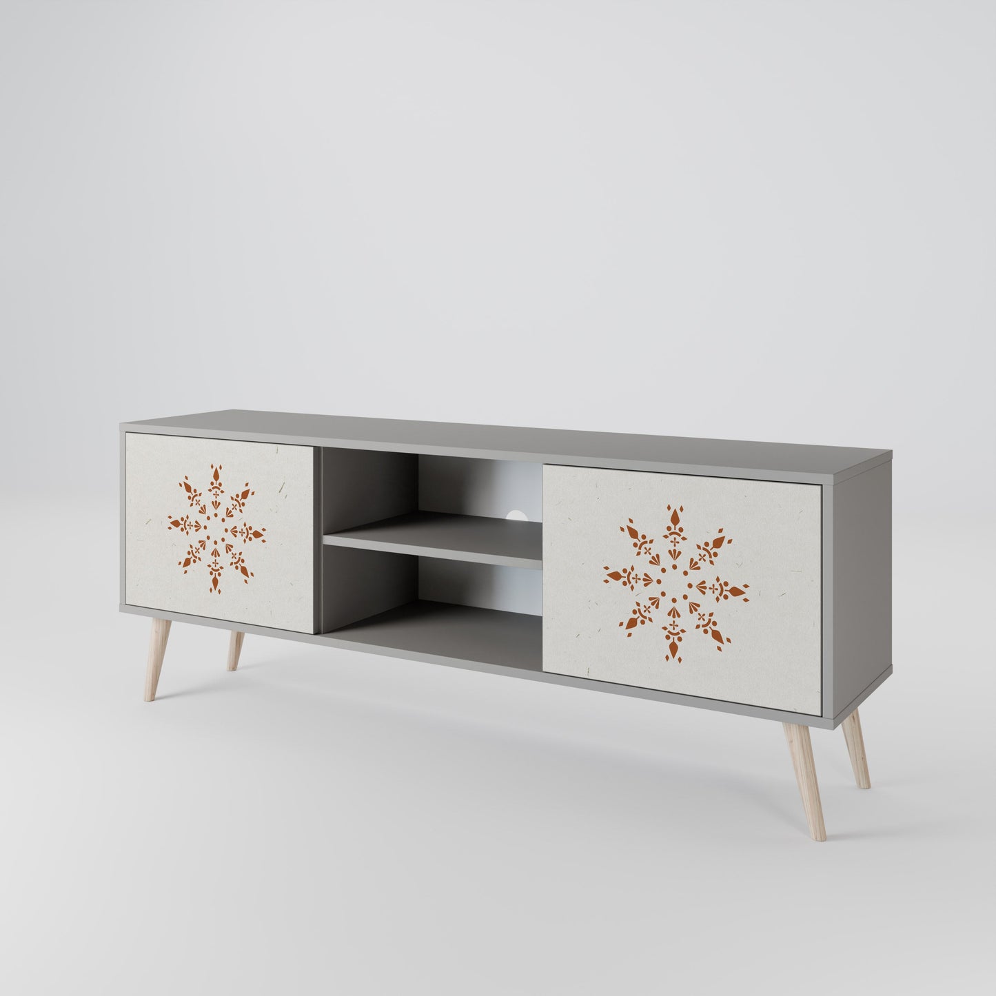 DAILY HARMONY 2-Door TV Stand in Grey Finish
