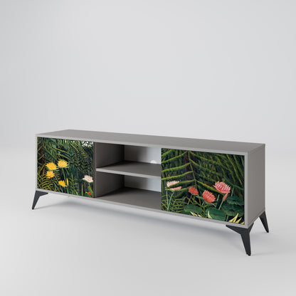 VIRGIN FOREST WITH SUNSET 2-Door TV Stand in Grey Finish
