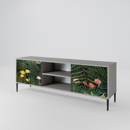 VIRGIN FOREST WITH SUNSET 2-Door TV Stand in Grey Finish
