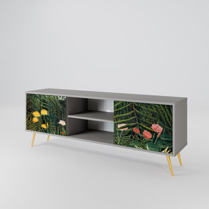 VIRGIN FOREST WITH SUNSET 2-Door TV Stand in Grey Finish