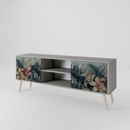 HEAVENLY BLOOM 2-Door TV Stand in Grey Finish