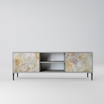 SUNFLOWER BLUR 2-Door TV Stand in Grey Finish