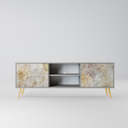 SUNFLOWER BLUR 2-Door TV Stand in Grey Finish