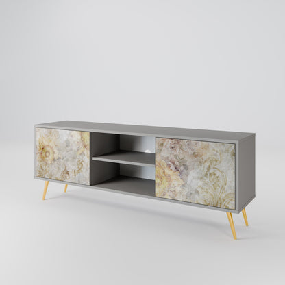SUNFLOWER BLUR 2-Door TV Stand in Grey Finish