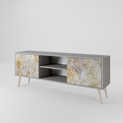 SUNFLOWER BLUR 2-Door TV Stand in Grey Finish