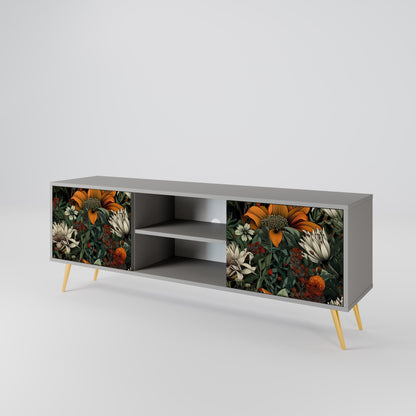 MIDNIGHT SPROUT 2-Door TV Stand in Grey Finish
