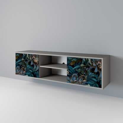 TWILIGHT BLOOM 2-Door TV Stand in Grey Finish