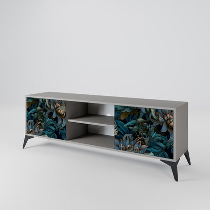 TWILIGHT BLOOM 2-Door TV Stand in Grey Finish