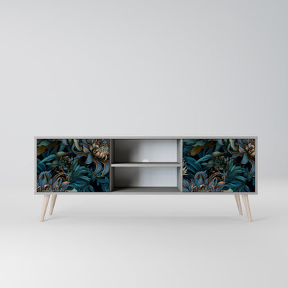 TWILIGHT BLOOM 2-Door TV Stand in Grey Finish