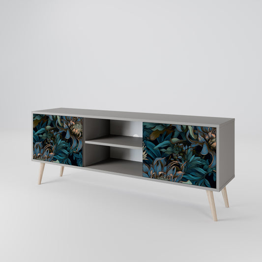 TWILIGHT BLOOM 2-Door TV Stand in Grey Finish