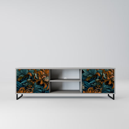 MORNING BLOOM 2-Door TV Stand in Grey Finish