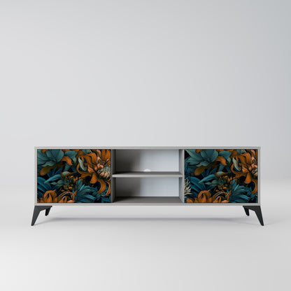 MORNING BLOOM 2-Door TV Stand in Grey Finish