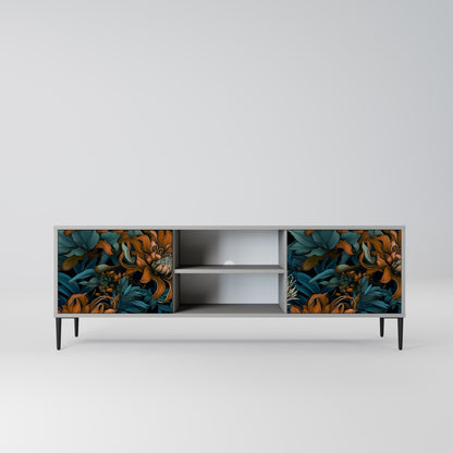 MORNING BLOOM 2-Door TV Stand in Grey Finish