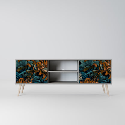 MORNING BLOOM 2-Door TV Stand in Grey Finish