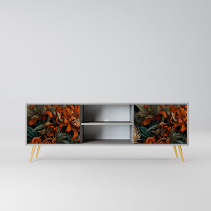 DAWN BLOOM 2-Door TV Stand in Grey Finish