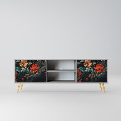 IMAGINARY BLOSSOM 2-Door TV Stand in Grey Finish