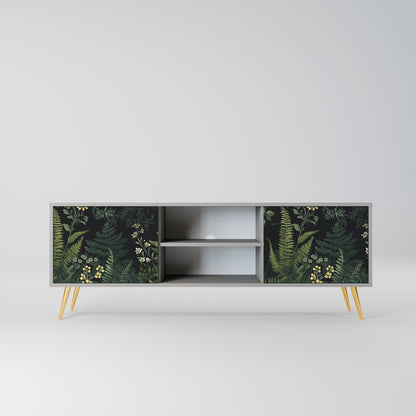 FERN FLOWERS 2-Door TV Stand in Grey Finish