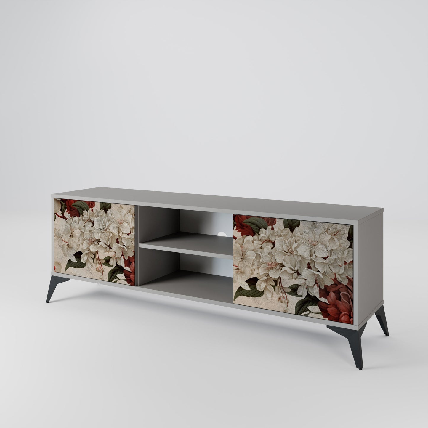EPHEMERAL DAYS 2-Door TV Stand in Grey Finish