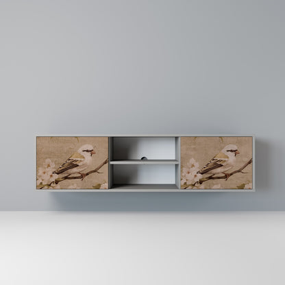PETAL DISTINGUISH 2-Door TV Stand in Grey Finish