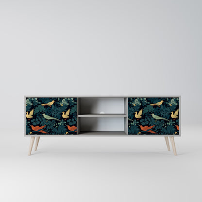 FOWL ORNAMENT 2-Door TV Stand in Grey Finish