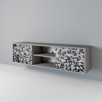 CHARCOAL SPROUT 2-Door TV Stand in Grey Finish
